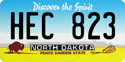 ND license plate HEC823