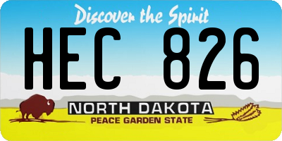 ND license plate HEC826