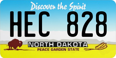 ND license plate HEC828