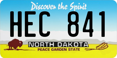 ND license plate HEC841