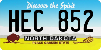 ND license plate HEC852