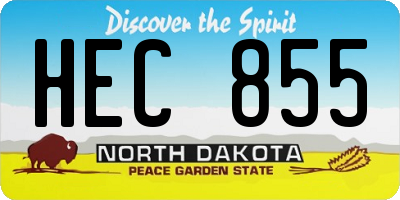 ND license plate HEC855