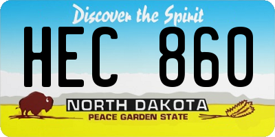 ND license plate HEC860