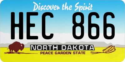 ND license plate HEC866