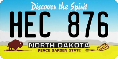 ND license plate HEC876