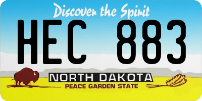 ND license plate HEC883