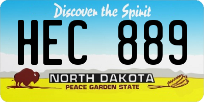 ND license plate HEC889