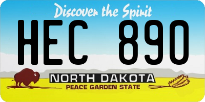 ND license plate HEC890