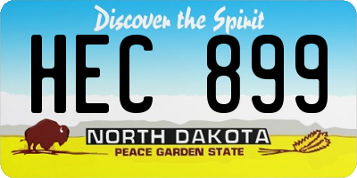 ND license plate HEC899