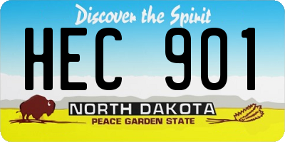 ND license plate HEC901