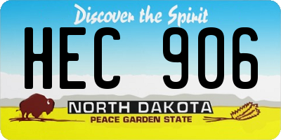 ND license plate HEC906
