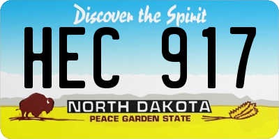 ND license plate HEC917
