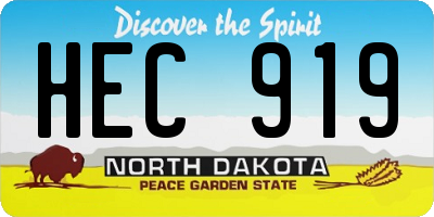 ND license plate HEC919
