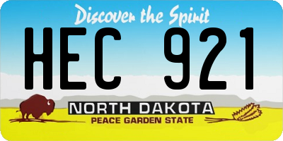 ND license plate HEC921