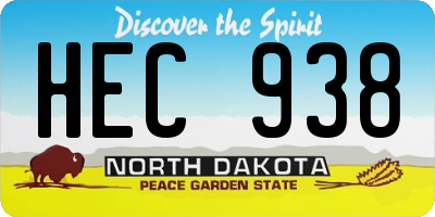 ND license plate HEC938