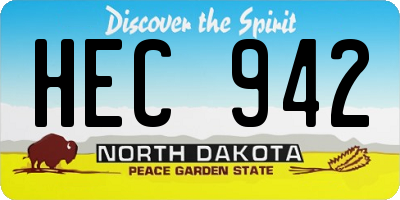 ND license plate HEC942