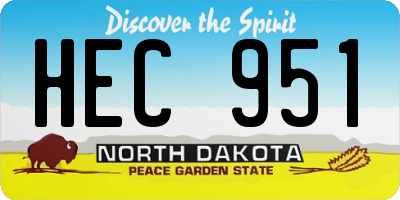 ND license plate HEC951
