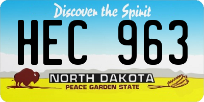 ND license plate HEC963
