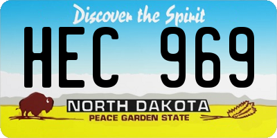 ND license plate HEC969