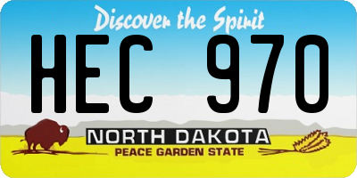 ND license plate HEC970
