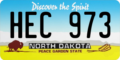 ND license plate HEC973