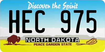 ND license plate HEC975