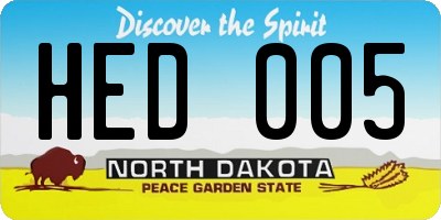 ND license plate HED005