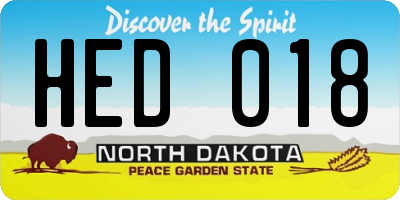 ND license plate HED018