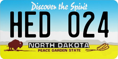 ND license plate HED024
