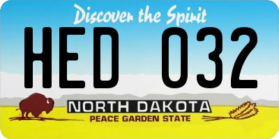 ND license plate HED032