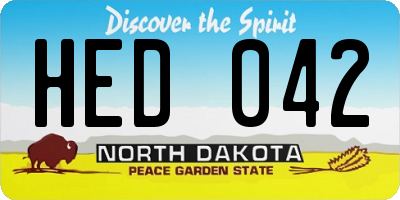ND license plate HED042