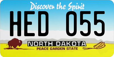 ND license plate HED055