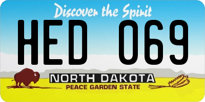 ND license plate HED069