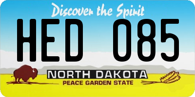 ND license plate HED085