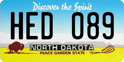 ND license plate HED089