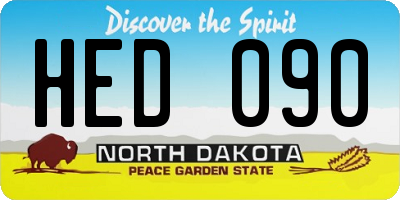 ND license plate HED090