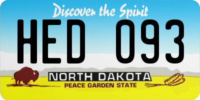 ND license plate HED093