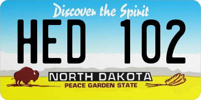 ND license plate HED102