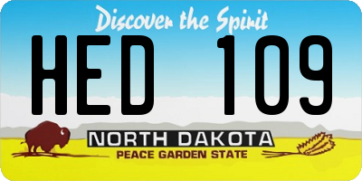 ND license plate HED109