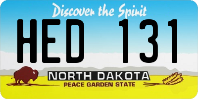 ND license plate HED131