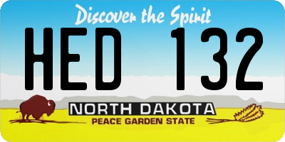 ND license plate HED132