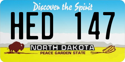 ND license plate HED147