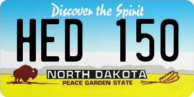ND license plate HED150