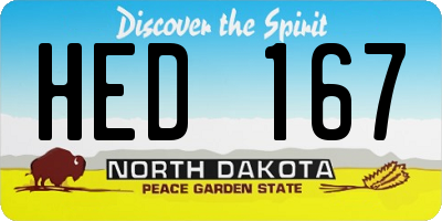 ND license plate HED167