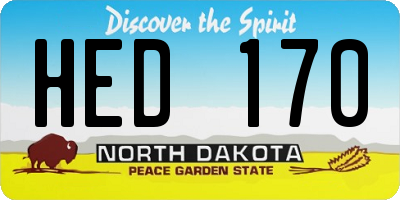 ND license plate HED170