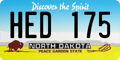ND license plate HED175