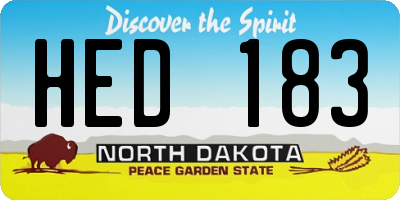 ND license plate HED183