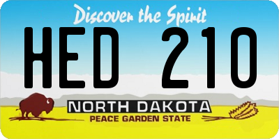 ND license plate HED210