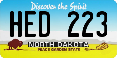 ND license plate HED223