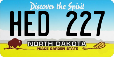 ND license plate HED227